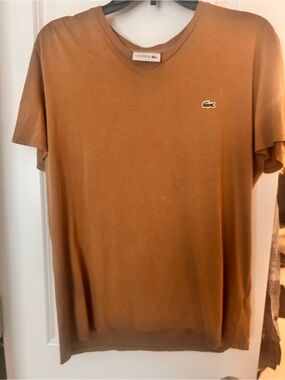 Lacoste Men’s Rust Brown Short Sleeve Crew Tee